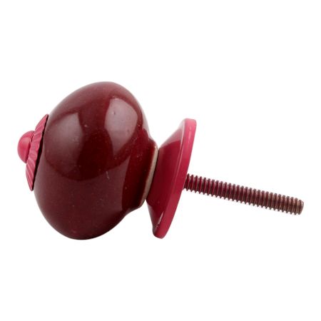 Cherry Solid Round Pink Fitting Ceramic Knob